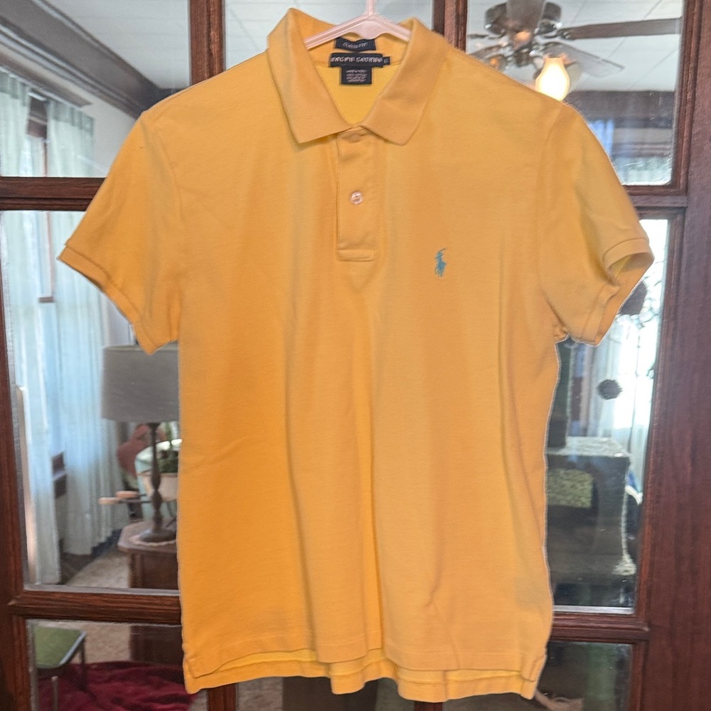 Ralph Lauren Girl Yellow Classic Fit Cotton Pique Short Sleeve Polo Shirt L14-16 - Picture 1 of 5
